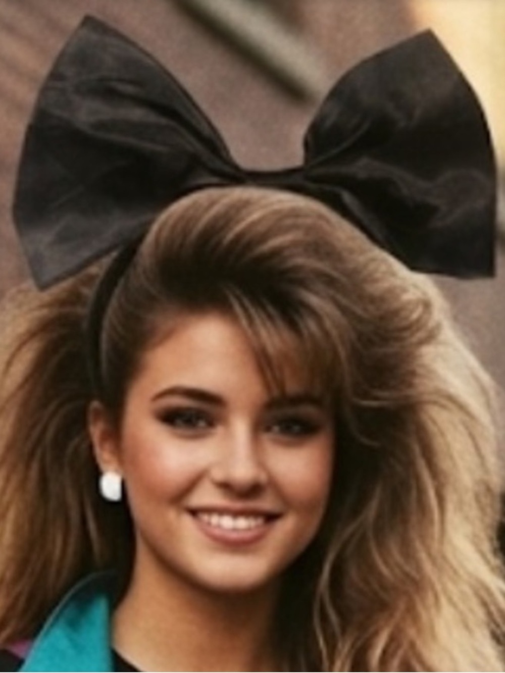Vintage oversized black bow‎ headband